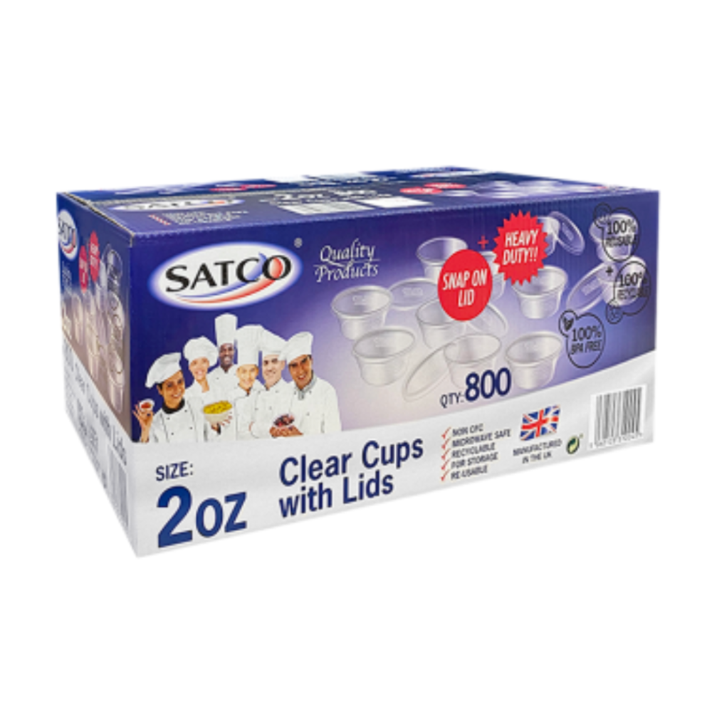 MICRO CONTAINER & LIDS 2oz SATCO [800 pcs] - Harlequin (Stockport) Limited