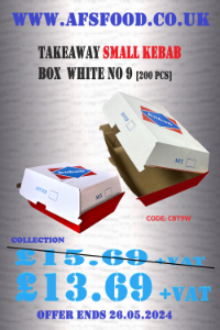 TAKEAWAY SMALL KEBAB BOX WHITE No 9 [200 pcs]