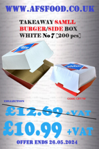 TAKEAWAY SMALL BURGER/SIDE BOX WHITE No 7 [200 pcs]