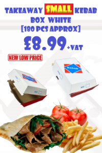 TAKEAWAY SMALL KEBAB BOX  WHITE No 9 [180 pcs Approx]